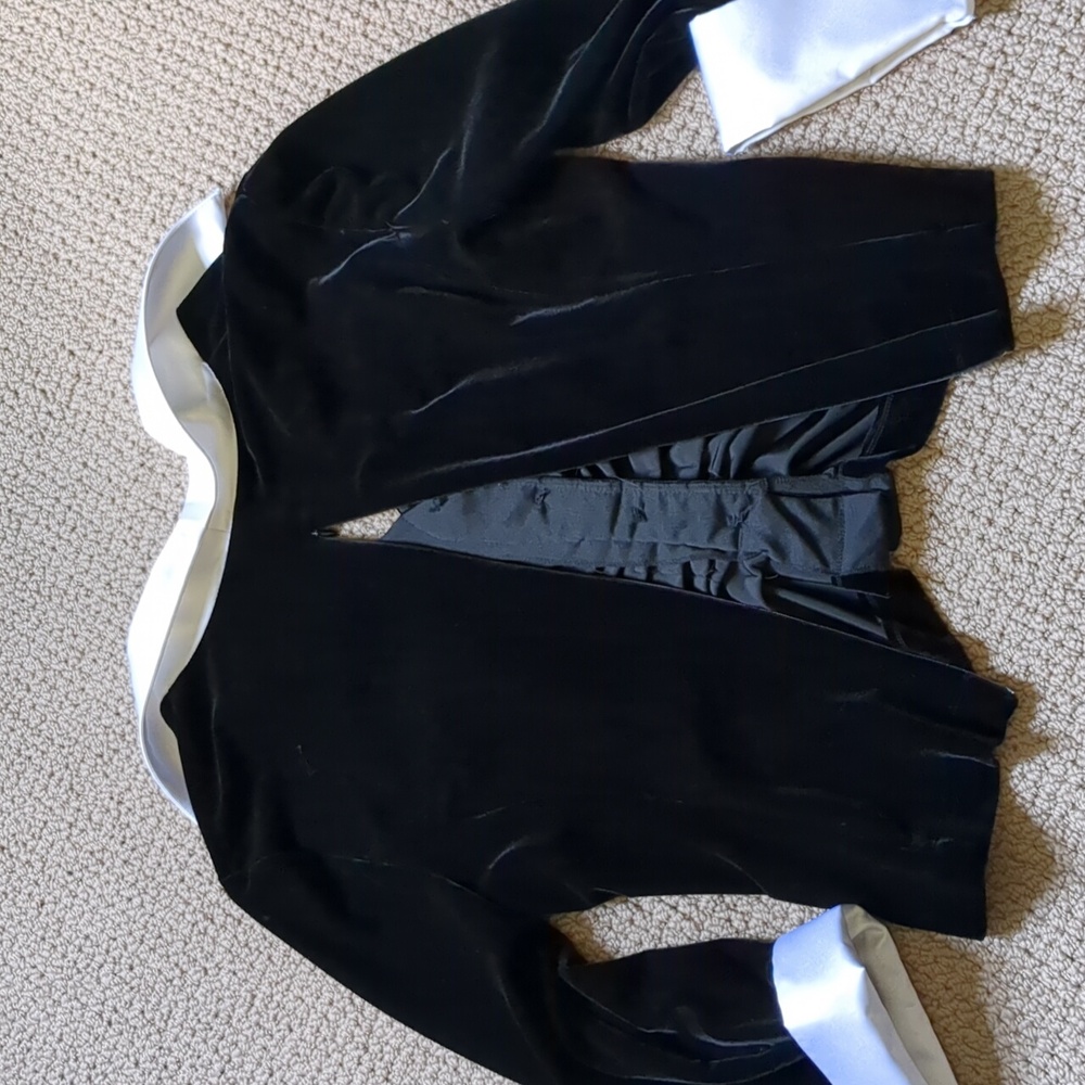 CACHET VTG Velvet Satin Rhinestone Formal Top Blouse - Picture 9 of 11